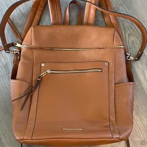 Poppy & Peonies Leather Backpack